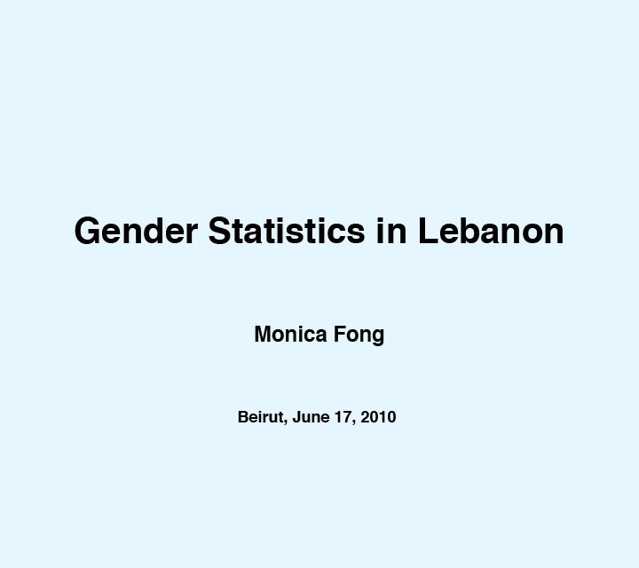 Gender Statistics in Lebanon